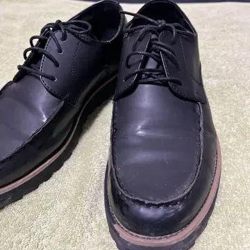 가죽 레이스업 슈즈 블랙
