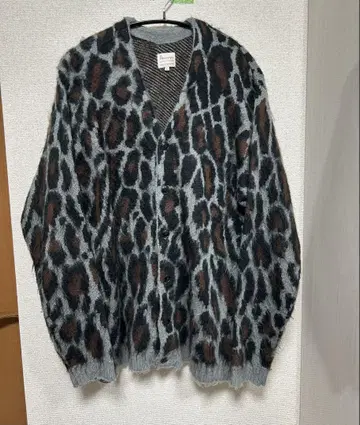 PENNEY'S 별주 모헤어 터치 올 패턴 가디건/레오파드