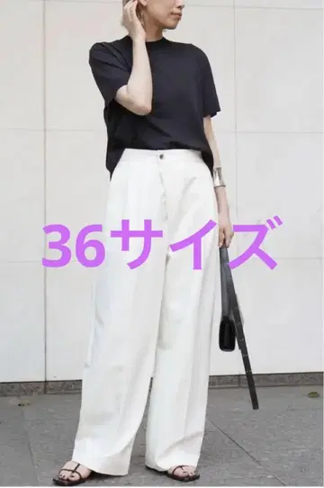 랩 프론트 팬츠 화이트 36