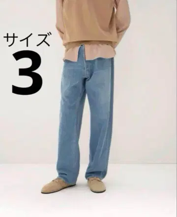 오라리 SELVEDGE FADED LIGHT DENIM WIDE