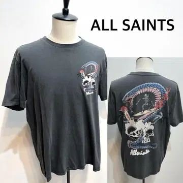 ALL SAINTS 올세인츠 그레이 남성용 M 사이즈 백 프린트 7260
