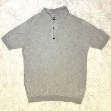 JOHN SMEDLEY 임페리얼 캐시미어 코튼 피케 셔츠 M 그레이