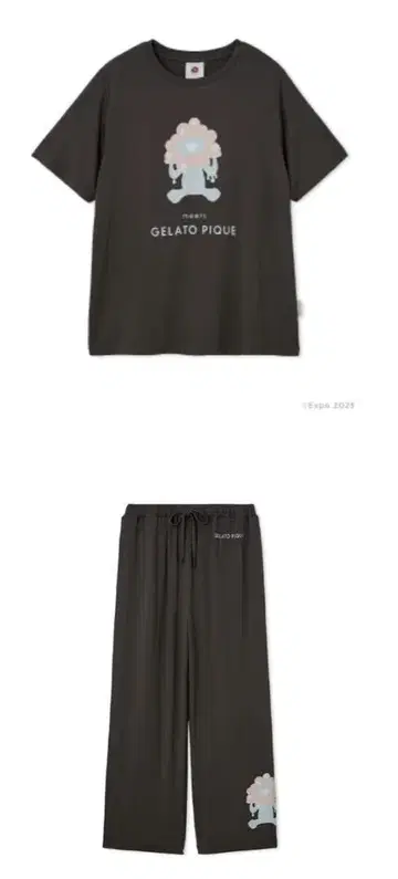 오사카 간사이 엑스포 젤라피케 밋밋 여성용 티셔츠 롱 팬츠