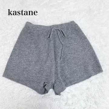 카스타네 리브 니트 숏 팬츠 허리밴딩 캐주얼 스트레치 무지