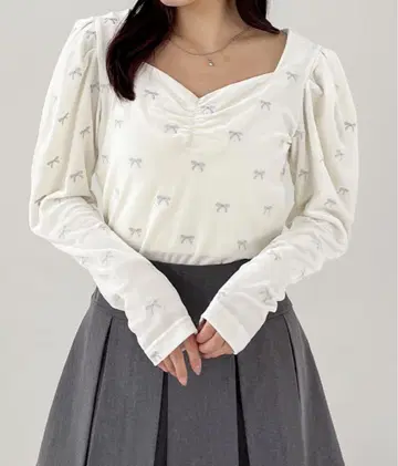 Heather 벨로아 리본 풀오버