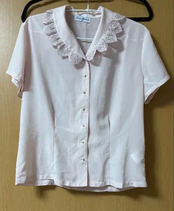 millebonheur 하트 옷깃 블라우스 (핑크)
