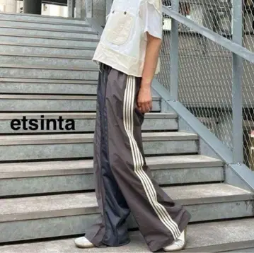 etsinta 리메이크 트랙 팬츠/라인 팬츠 차콜 그레이 M