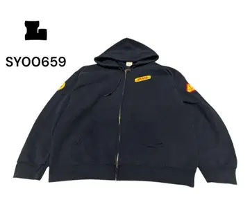길단 구제 의류 DHL 풀 집업 후드티 L 네이비 기업 로고 후디