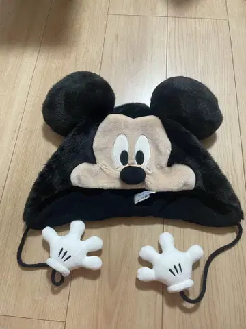 미키마우스 귀도리 플리스 모자