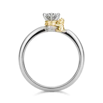 케이우노 Pt 곰돌이 푸 0.3ct 다이아몬드 반지 9호