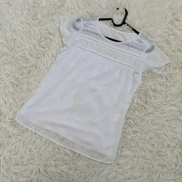 컨디션 최상 ANAYI 아나이 도킹 블라우스 화이트 반팔 M 사이즈