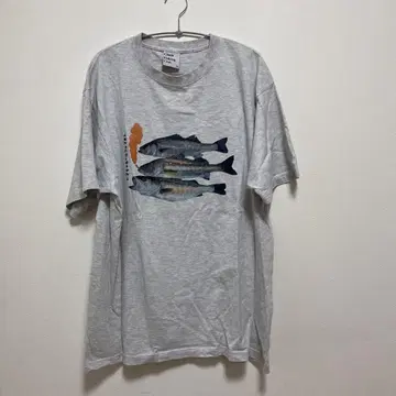 Chaos Fishing Club 물고기 프린트 티셔츠 L
