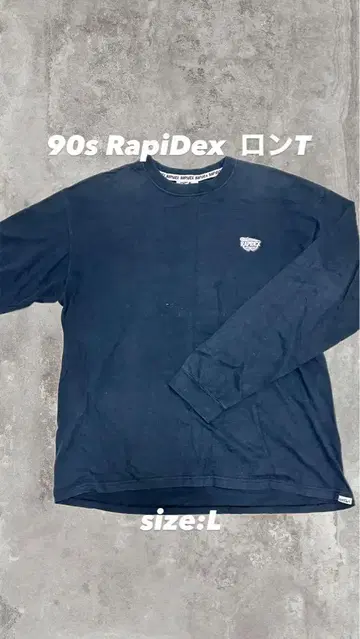 90s RapiDex 롱 T 백 프린트
