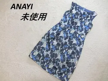 미사용 ANAYI 아나이 올 패턴 청순 원피스 그레이 계열 36