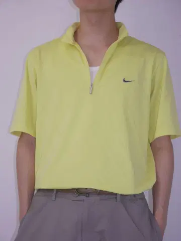 2007s Nike 반팔 하프 지퍼 모크넥 셔츠