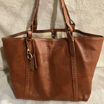 genten 브라운 가죽 토트백 공구 마크 A4 PC 수납