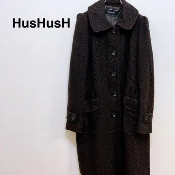 HusHusH 울 혼방 안감 나일론 플리츠 디자인 고급 코트
