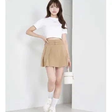 Darich 더블 벨트 플리츠 미니 스커트