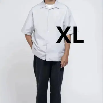 OVY 스트라이프 오픈 카라 숏 슬리브 XL 토마스 메이슨
