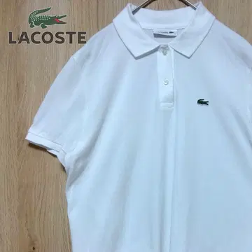 라코스테 중고 의류 폴로 셔츠 여성용 원포인트 로고 화이트 화이트