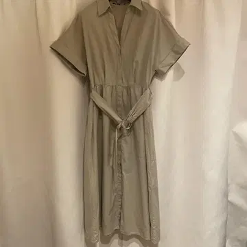 셔츠 원피스 베이지 벨트 포함