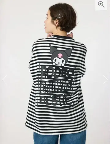로데오 크라운 산리오 콜라보 박스 로고 티셔츠 쿠로미