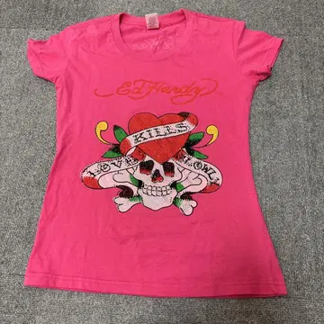 Ed Hardy 에드하디 큐빅 티셔츠 스컬 하트