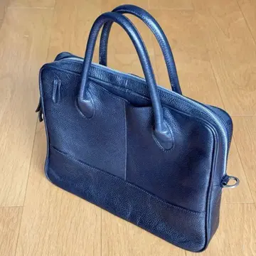 VISARUNO 천연 가죽 핸드백 Navy