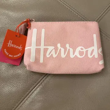 Harrods 핑크 로고 파우치