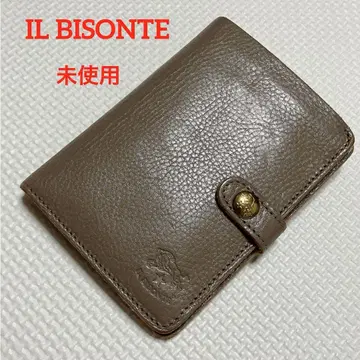 미사용 IL BISONTE 가죽 접이식 지갑 바이블형 누메 그레이지