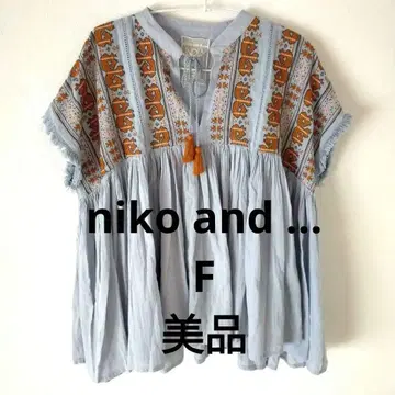 새상품급 niko and ... 니코 앤드 자수 프린지 튜닉