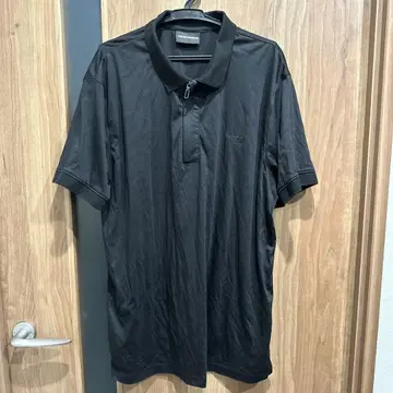 Emporio Armani 블랙 피케 셔츠 L