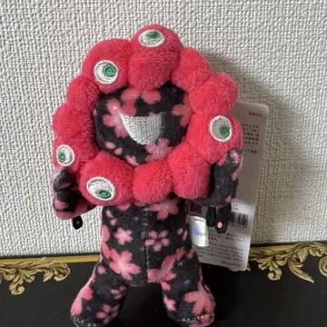 새상품 간사이 만박 마쿠마쿠 카라비너가 달린 마스코트 벚꽃 블랙 키링