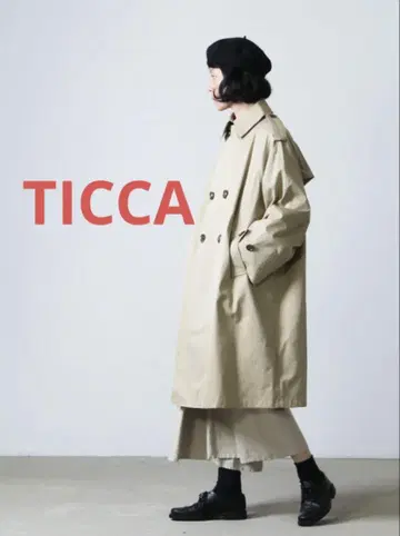 TICCA 베이지 더블 브레스트 트렌치코트