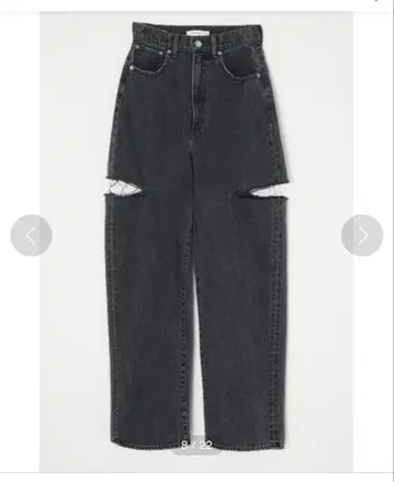 MOUSSY 허벅지 슬릿 블랙 루즈 스트레이트