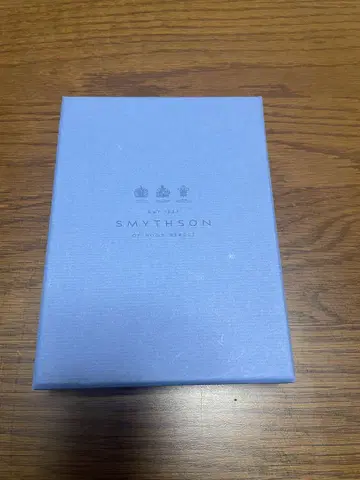 SMYTHSON 네이비 두겹 지갑 박스 포함