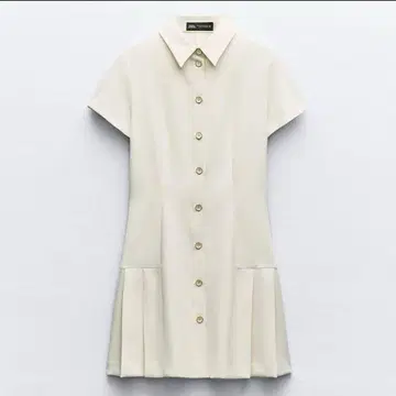 자라 크림색 반팔 셔츠 원피스