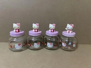 산리오 레트로 키티 유리 항아리 소품함 묶음 판매