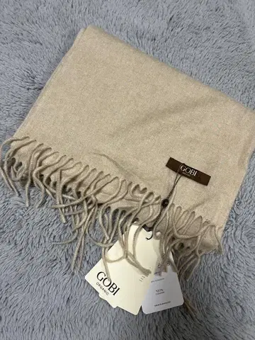 GOBI 100% 캐시미어 베이지 머플러 남녀 공용