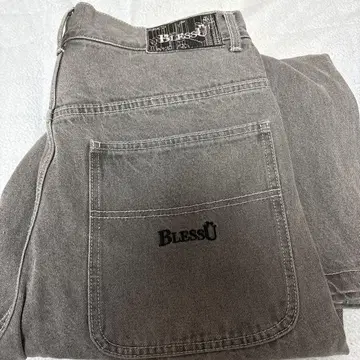 BLESS U 배기 데님 팬츠 그레이
