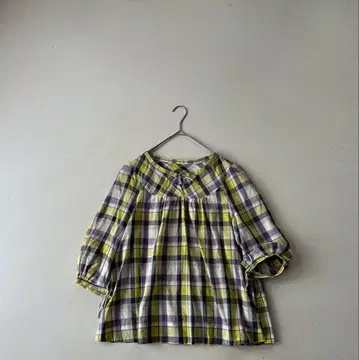 맥피 MACPHEE 체크 블라우스