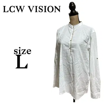 P2401 LCW VISION [L] 블라우스 풀오버 노카라 화이트