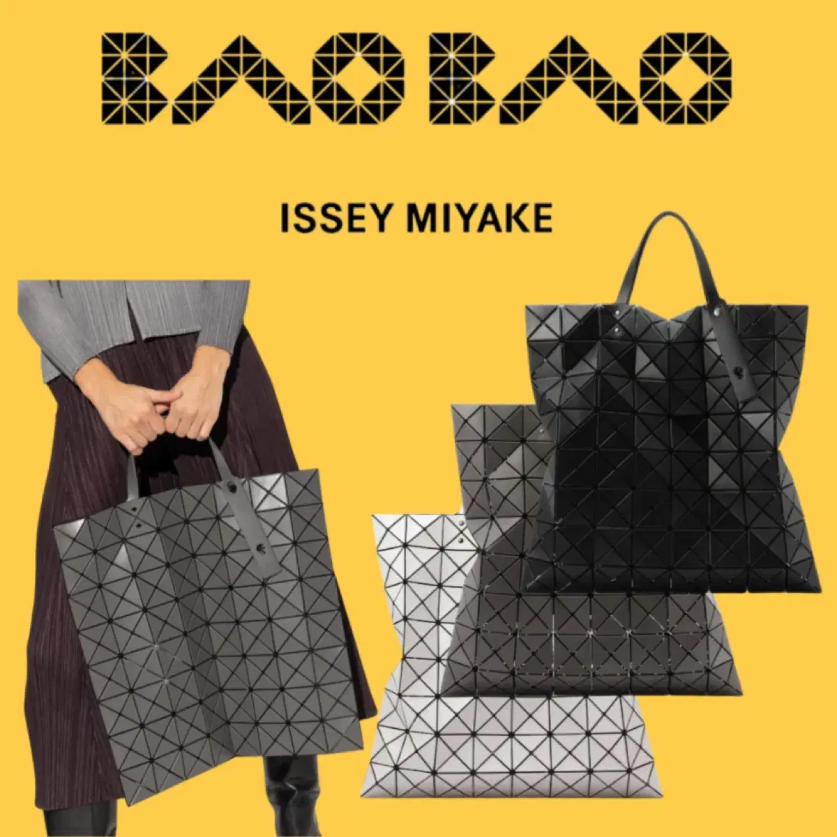 BAOBAO Lucent Tote Bag Charcoal Gray