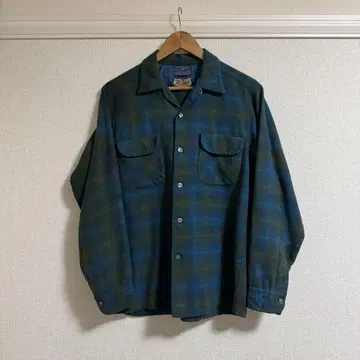 50s PENDLETON 섀도우 체크 보드 셔츠 울 셔츠