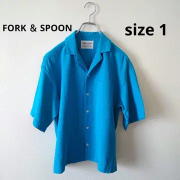 FORK & SPOON 터콰이즈 블루 반팔 셔츠