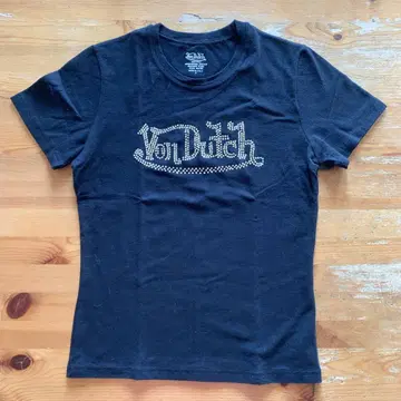 Von Dutch 스톤 장식 반팔 티셔츠 블랙