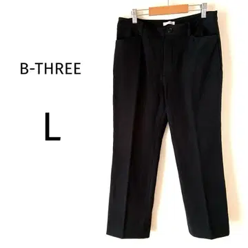 B-THREE 스트레치 슬랙스 그레이 출퇴근 오피스 슬림 레그 팬츠 L