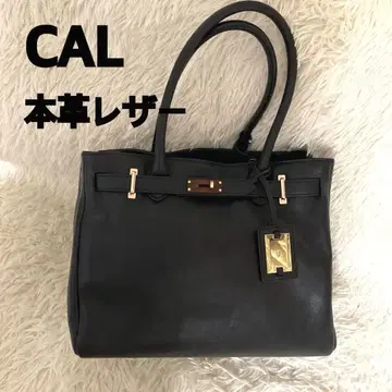 CAL 천연 가죽 블랙 핸드백
