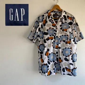 GAP 갭 오픈 카라 셔츠 오픈 칼라 반팔 꽃무늬