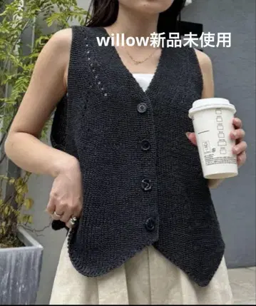 willow 와시 라이크 니트 베스트 미사용 새상품